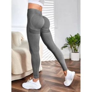 Colanti Fitness Modelatori Lungi, Push Up, Talie Inalta, Elastici, Gri Deschis - Img 2