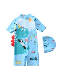 Costum de Baie Copii Dinozaur cu Masinute Doua Piese - Img 2