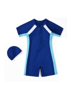 Costum de baie copii, Salopeta Scuba Boy, Model Intreg, Blue