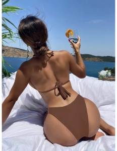 Costum de Baie, Doua Piese, Brown Vibes - Img 2