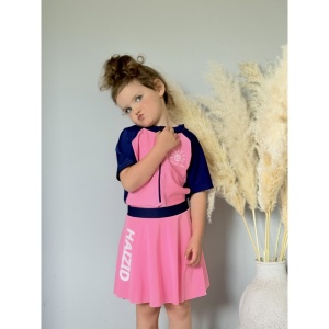 Costum de Baie, Doua Piese, Model Rochita, Swim Girl Pink - Img 3