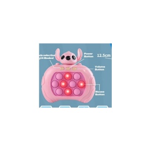 Joc Interactiv Consola Pop It, Cu Muzica Si Lumini, Antistres, Model 10, Plastic, Roz, 3 ani+ - Img 2