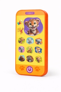 Jucărie Educativă Tip Smartphone cu Touchscreen, Povești și Sunete, 14 Taste, Portocaliu