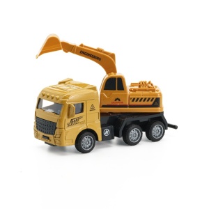 Jucarie Masinuta Excavator, Plastic, 13 cm, Galben, 3 ani+