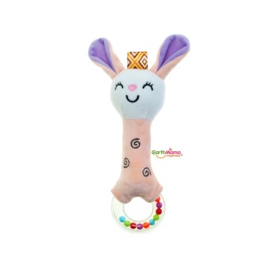 Jucarie Zornaitoare pentru Bebelusi, din Plus cu Sunet, Model Iepure, Multicolor, 20 cm