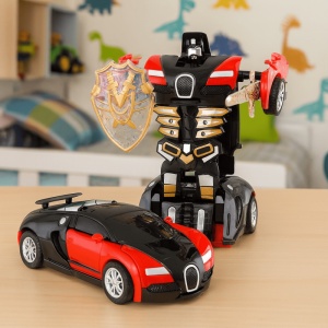 Masinuta 2 in 1, AutoRobot, Plastic, Rosu/Negru, Accesorii Sabii, 14 x 6 cm, 2 ani+ - Img 2