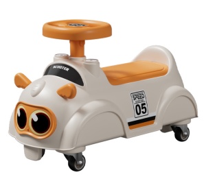 Mașinuță Ride-On pentru Bebeluși și Copii 0-4 Ani, Plastic PP,Crem – Galben