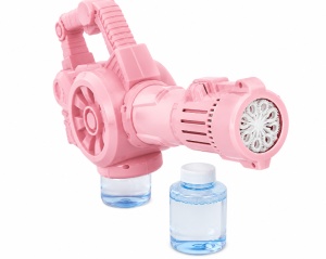 Pistol pentru Baloane de Săpun Model Blaze Roz, cu Lumini LED, Funcționare pe Baterii - Img 2