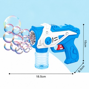 Pistol pentru Baloane de Săpun Model Vector Albastru-Alb, cu Lumini LED, Funcționare pe Baterii - Img 2