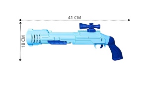 Pistol Tip Pușcă Albastru pentru Baloane de Săpun cu Lumini LED, Funcționare pe Baterii - Img 4