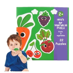 Puzzle din carton, Model Fructe si Legume, 48 piese, Varsta 3 ani + - Img 2