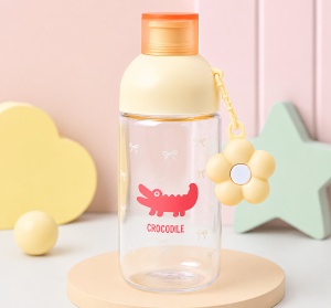 Recipient pentru Apa, Crem, Sticla, Model Crocodile si Floare, 450 ml - Img 2