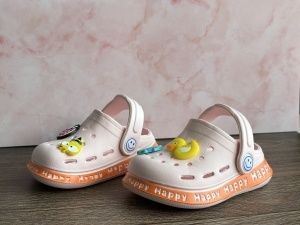 Saboti Pentru Copii stil Crocs, Papuci Plaja, cu Accesorii Detasabile, Spuma, Roz - Img 4