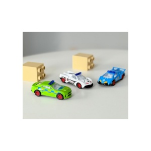 Set 3 Masinute Politie, Model 1, Multicolor, Plastic si Metal, 8 cm, 3 ani+