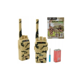 Set două Stații Walkie-Talkie Copii, Model Camuflaj Militar Brown, Jucărie Interactivă, 3ani+ - Img 3