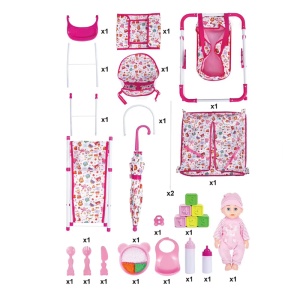 Set Păpușă Bebe Multifuncțional 5-în-1 "Play House" cu Accesorii, Vârsta 2 Ani+ - Img 2
