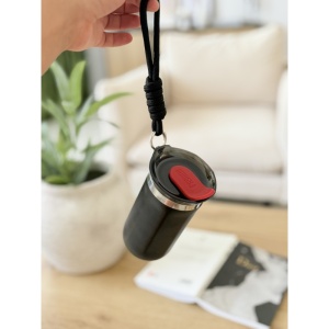 Termos pentru Cafea, cu Maner, Otel Inoxidabil, Negru, 350 ml - Img 2