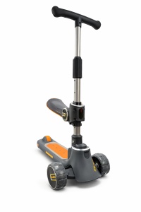Trotineta 2 In 1 At Performance Pentru Copii, Ghidon Reglabil Pe Inaltime, Sezut Rabatabil, Negru si Portocaliu, 2 ani+