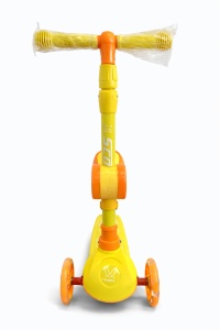 Trotineta Copii 2 in 1 cu Sezut, Lumini, Ghidon Reglabil, Galben, 2 ani+ - Img 3