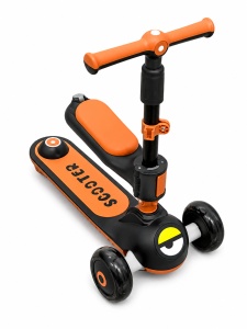 Trotineta pentru Copii cu Scaun Reglabil si Luminite Black - Img 4