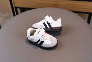 Adidași Copii Alb cu Negru, Închidere cu Scai și Șiret Elastic, Talpă Antiderapantă, Model Sport Casual - Img 5