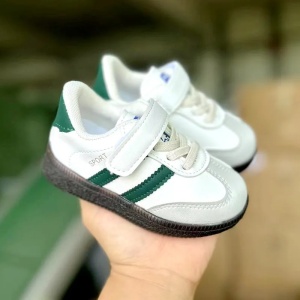 Adidași Copii Alb cu Verde, Închidere cu Scai și Șiret Elastic, Talpă Antiderapantă, Model Sport Casua - Img 3