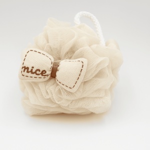 Burete de Baie Exfoliant, din Plasa, Model cu Funda, cu Sistem de Prindere, Nude - Img 2