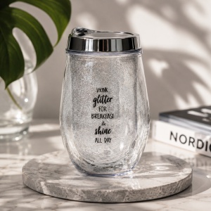 Cana pentru Cafea cu Slipici, Plastic, Gri Metalizat, 300 ml