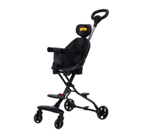 Cărucior sport ultracompact reversibil negru pentru copii
