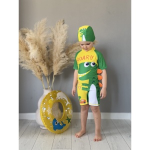 Costum De Baie Copii Intreg Dino Verde