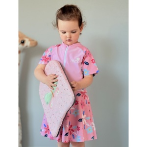 Costum de Baie Pentru Copii, Intreg, cu Protectie UV, Roz - Img 2
