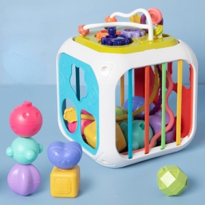 Cub de Joaca Interactiv Pentru Bebelusi, Cu Diferite Functii, Multicolor, 7 in 1, Plastic - Img 3