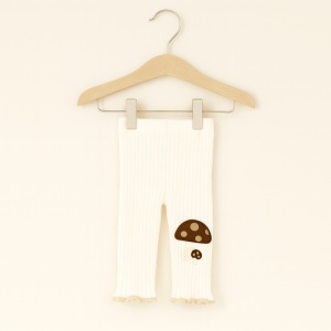 Dres fara Talpa pentru Copii, Alb, cu Ciupercuta Brodata, Bumbac Gros