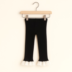 Dres fara Talpa pentru Copii, Negru, cu Dantela, Bumbac Gros