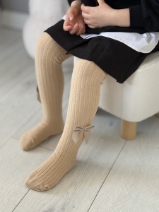 Dres Pentru Fetite cu Fundita Mica, Crem