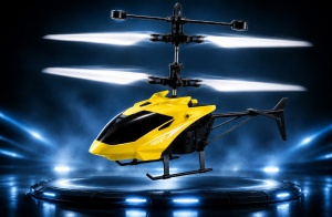 Elicopter cu Inductie, Control Tactil, Sistem Gyroscopic, Incarcare USB, Alb/Galben, Varsta 14+