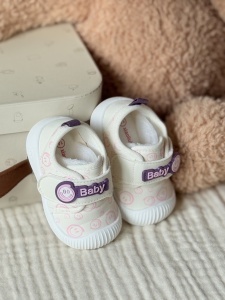 Incaltaminte Copii Stil Adidas, cu Elastic si Scai, Brant Moale, Talpa Cauciuc, Crem - Img 4