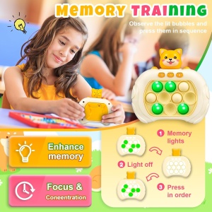 Joc Interactiv Consola Pop It, Cu Muzica Si Lumini, Antistres, Pisica Galbena - Img 2
