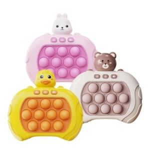 Joc Interactiv Consola Pop It, Cu Muzica Si Lumini, Antistres, Pui Galben - Img 2