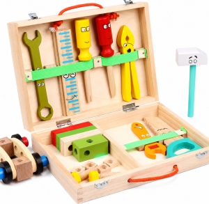 Joc Interactiv Montessori, Set Unelte din Lemn Multicolor, Vârstă: 3ani+