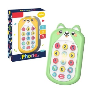 Jucarie Interactiva Telefon, cu Sunete si Lumini, Pisica Galbena, Plastic, 3 ani+ - Img 2
