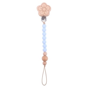 Lant Suzeta Bebe, Din Silicon Si Lemn, Cu Clips, 36B
