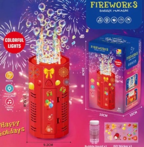 Mașină pentru Baloane de Săpun Model Fireworks Roșu, cu Lumini LED, Funcționare pe Baterii - Img 2
