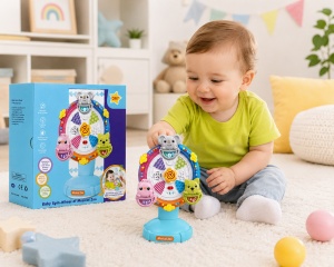 Mini Ruletă Muzicală Interactivă, cu Sunete si Lumini, Model Albastru, 0 luni+ - Img 4