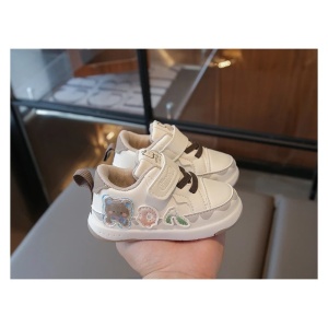 Pantofi Sport Copii pentru Primii Pași, Talpă Flexibilă și Antiderapantă, Ușori, Alb cu Crem