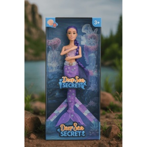Papusa Sirena cu Par lung Mov, cu Accesorii, Plastic, 33 cm, 3 ani+ - Img 2