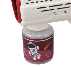 Pistol pentru Baloane de Săpun Model Astronaut Alb-Roșu, cu Lumini LED, Funcționare pe Baterii - Img 3
