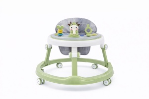 Premergător Bebe Pliabil, 6-18 Luni, Reglabil pe 6 Niveluri, cu Centru de Activități Model Văcuță, Verde/Gri