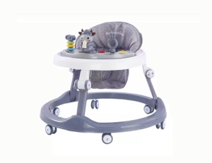 Premergător Bebe Pliabil, 6-18 Luni, Reglabil pe 6 Niveluri, cu Centru de Activități Model Văcuță, Albastru/Gri - Img 2