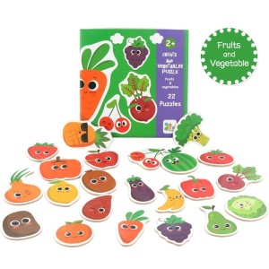 Puzzle din carton, Model Fructe si Legume, 48 piese, Varsta 3 ani +